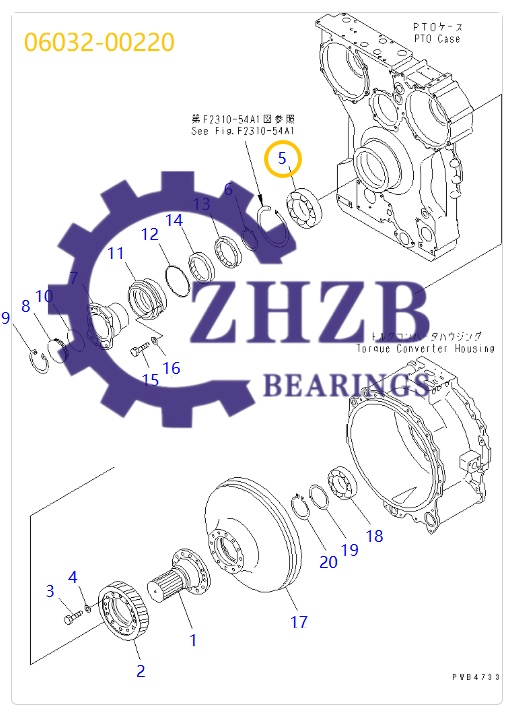 Bulldozer Gearbox Bearing 06032-00220